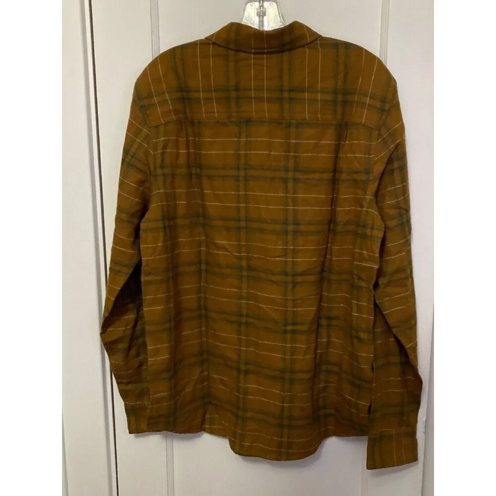Prana Dolberg Plaid Flannel Shirt Standard Fit (Antique Bronze) size small - Picture 7 of 7